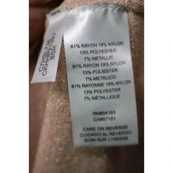 Calvin Klein Shimmering Peach Sweater-Belled Sleeves-Size Large - Picture 7 of 11